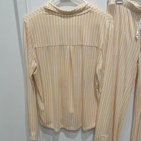 P.J. Salvage Yellow and White Striped pajama set- oversized small - Picture 7 of 8